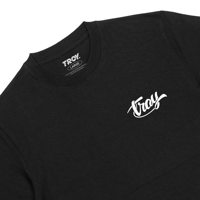 Troy Company Tshirt Black Handwriting - Kaos Pria Lengan Pendek Hitam MT 2177