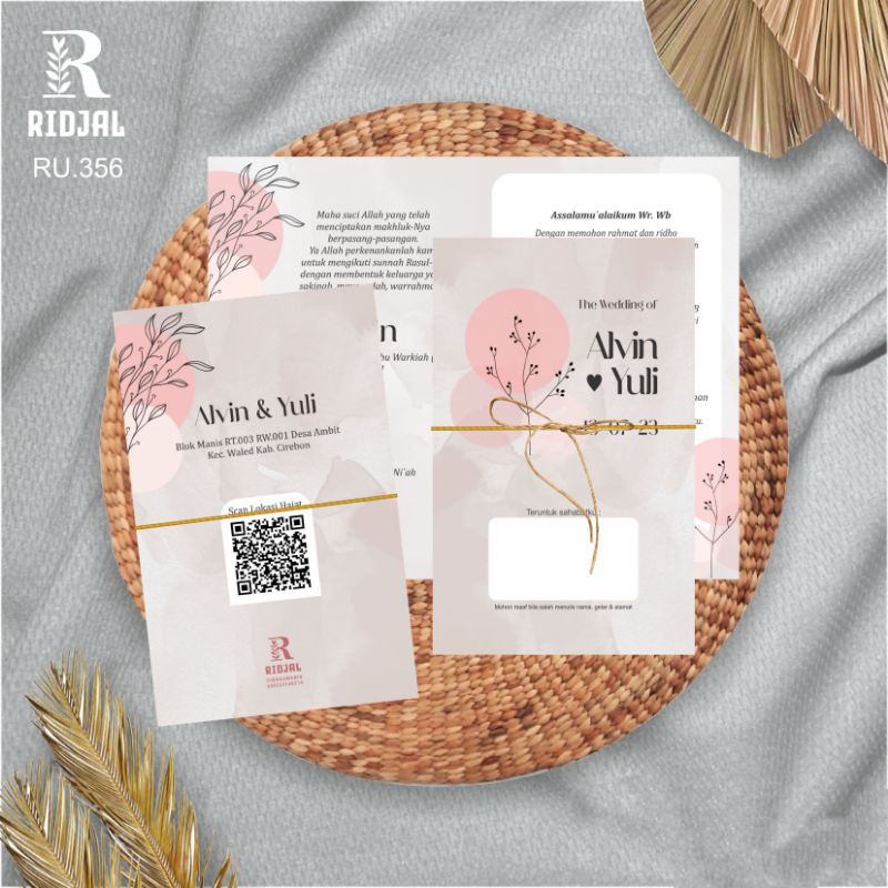 UNDANGAN PERNIKAHAN TALI RAMI MURAH SIMPLE AESTHETIC WEDDING INVITATION