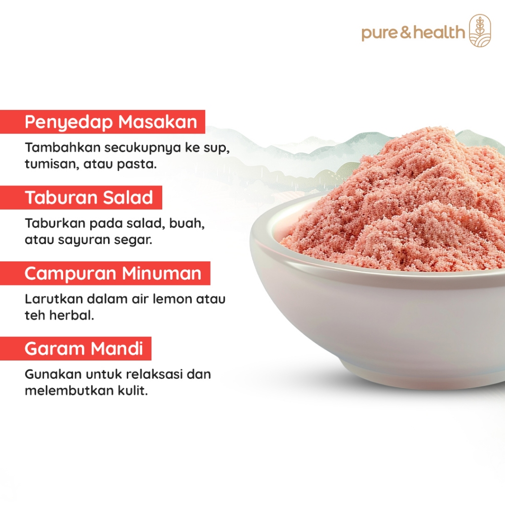

PREMIUM Garam Himalaya Grade A Pink Salt 1 Kg Pure and Health Asli Alami Kaya Mineral