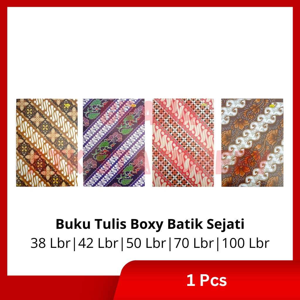 

[1 Pcs] Buku Tulis Panjang Boxy Batik 50 Lembar Sejati / Buku Bergaris Boxy Batik 50 Lembar Sejati Sekolah