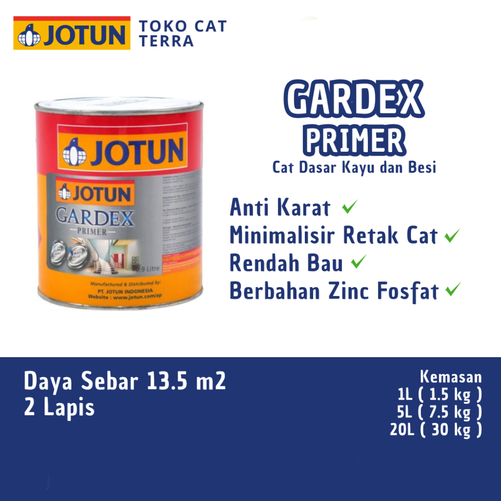 JOTUN GARDEX PRIMER - Cat Dasar Kayu dan Besi - 1,5 kg / 7,5 kg
