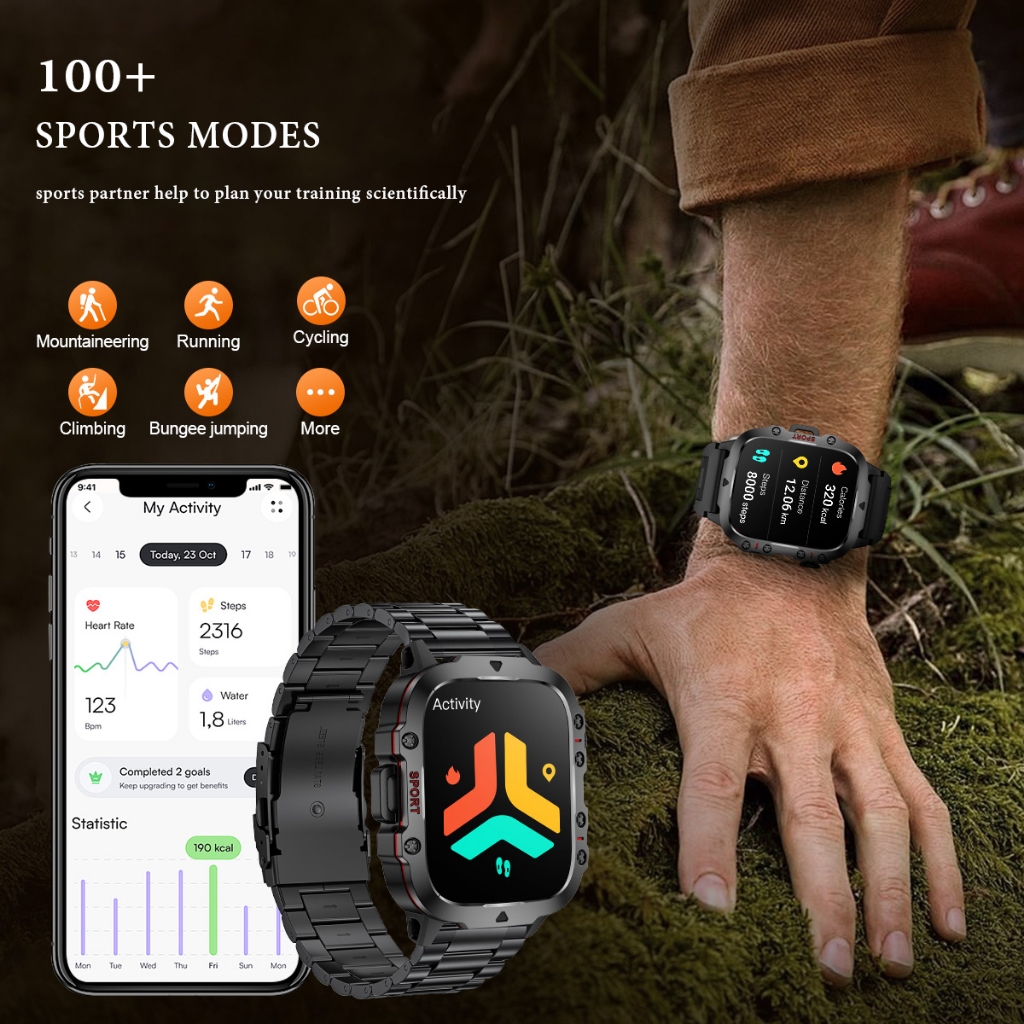 New Product Lige Jam Tangan Pintar Olahraga Tahan Air Panggilan Bluetooth Pria 420Mah Pemantauan