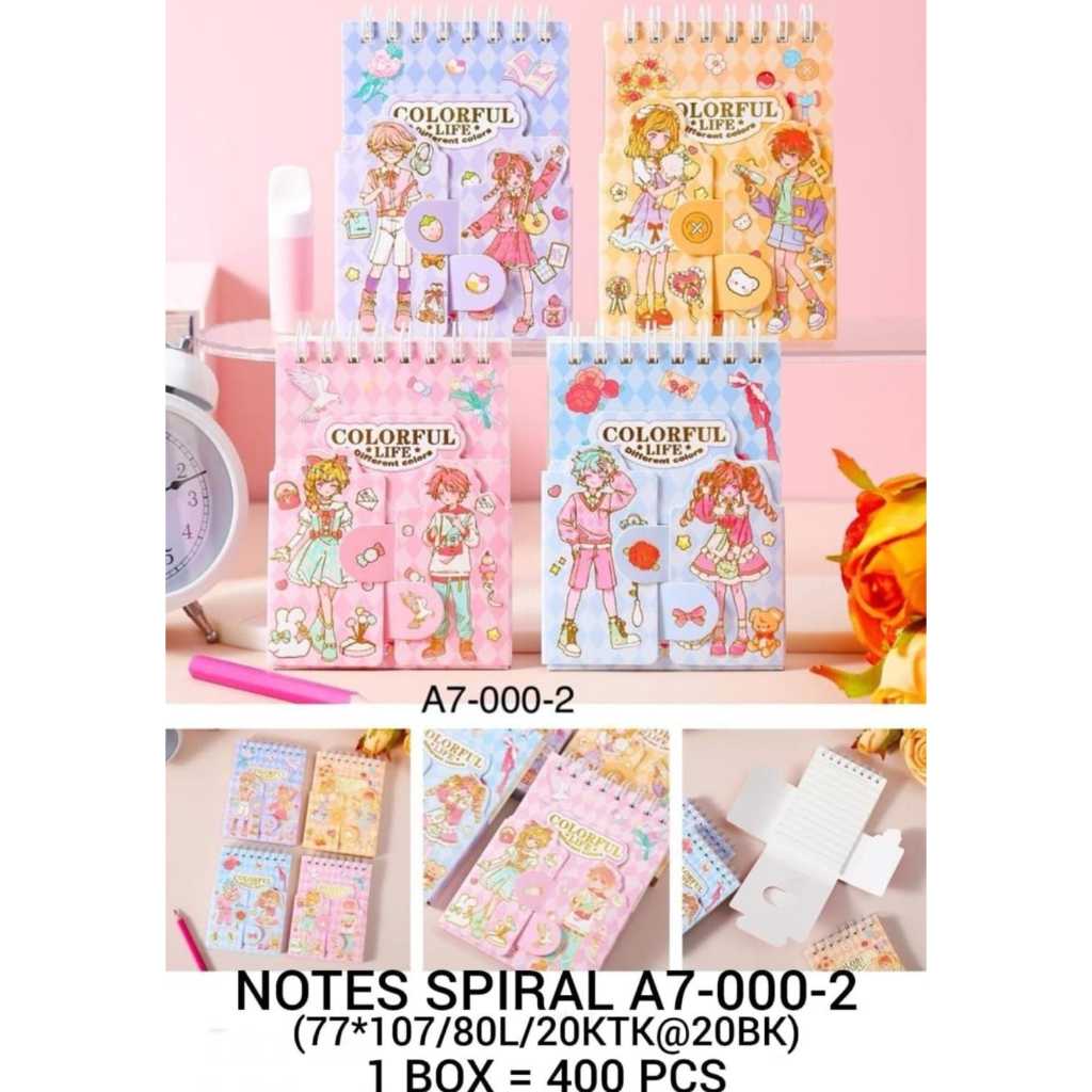 

BUKU SPIRAL AGENDA MOMO A7 NOTEBOOK SPIRAL 80 lembar