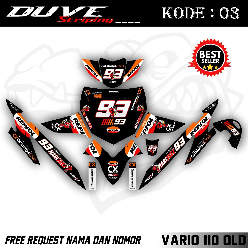 Decal Vario 110 Old Full Body - Stiker Decal Vario 110 Old. DV.03