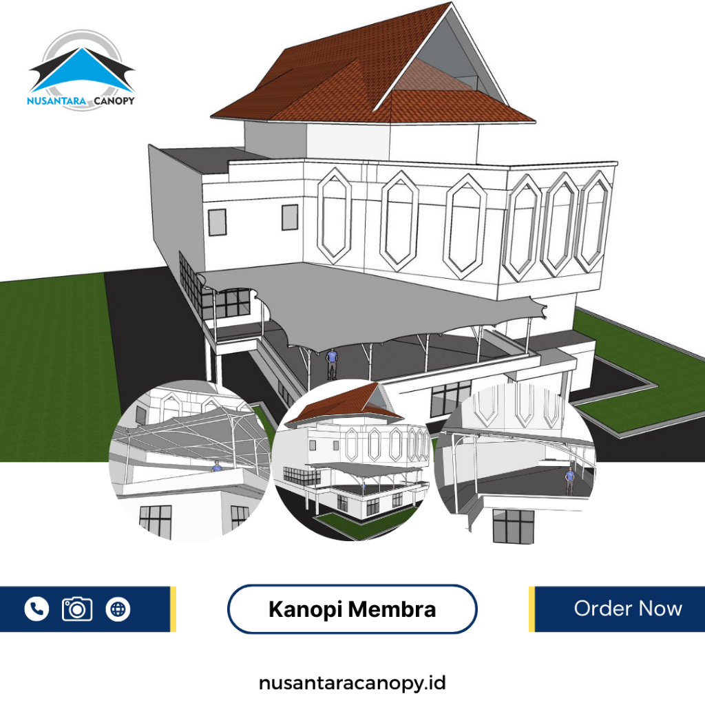 Canopy membran bergaransi - tenda Membrane tempat parkir Jakarta - kanopi atap membrane murah