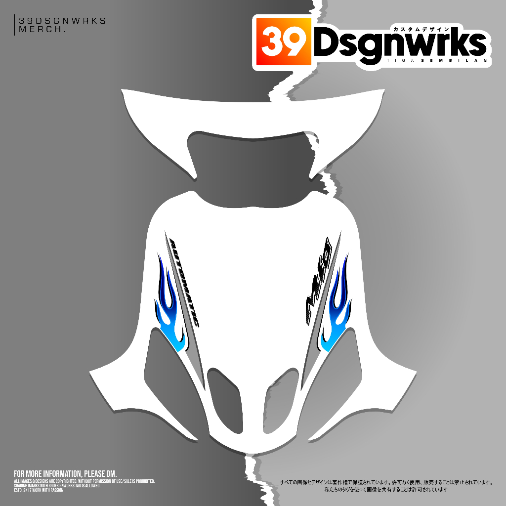 STIKER STRIPING MOTOR CUSTOM Yamaha Mio Sporty Motif Flame