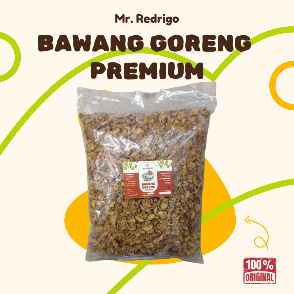 

Bawang Goreng Premium Mr Redrigo 100 % Asli - 1 Kg
