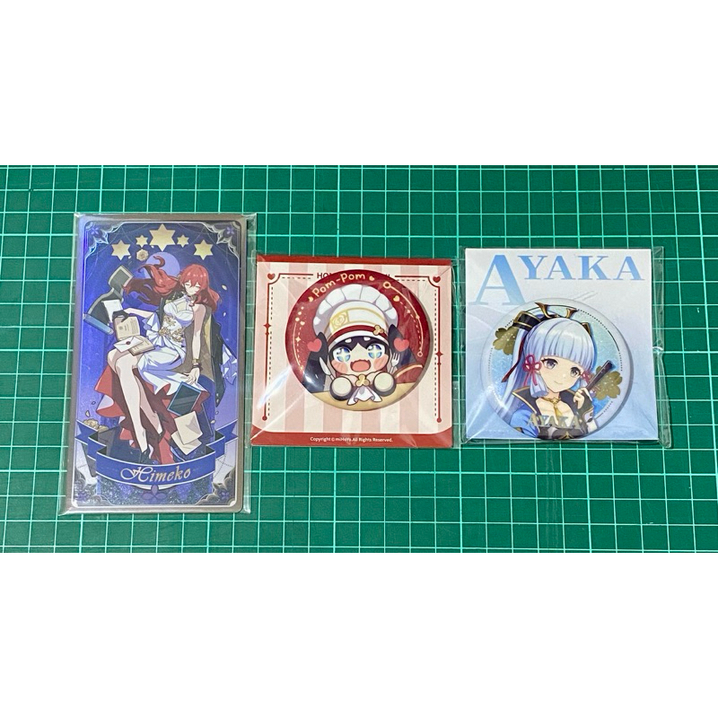 [ORI] Official Genshin Impact Badge Kamisato Ayaka #FestivalKenanganTeyvat HSR Badge PomPom Tarot Ca