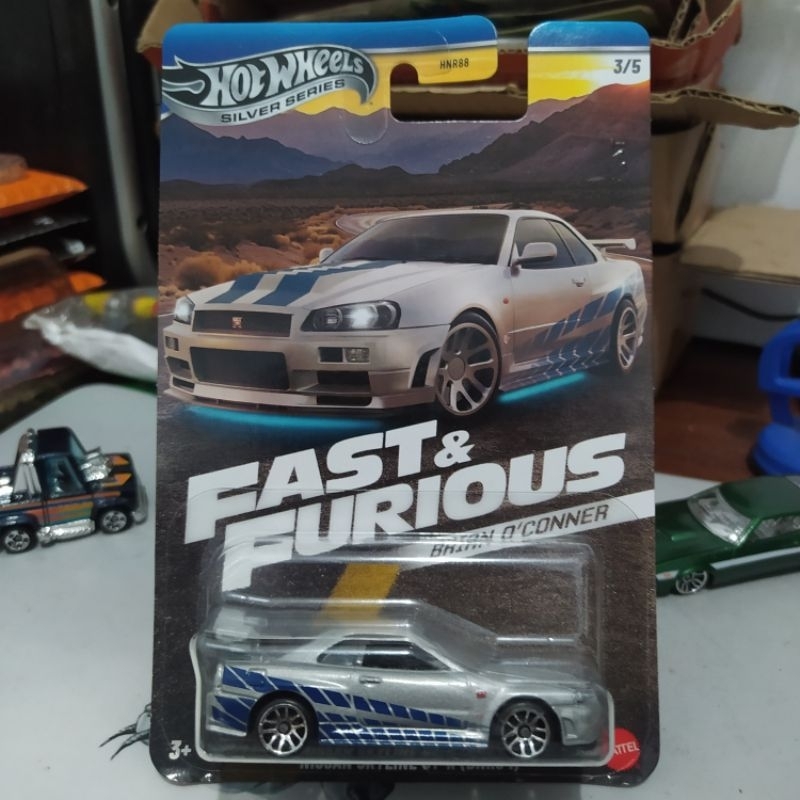 HotWheels Nissan skyline gt-r bnr34 fast and furious brian o'conner- Hot Wheels fast & furious Nissa