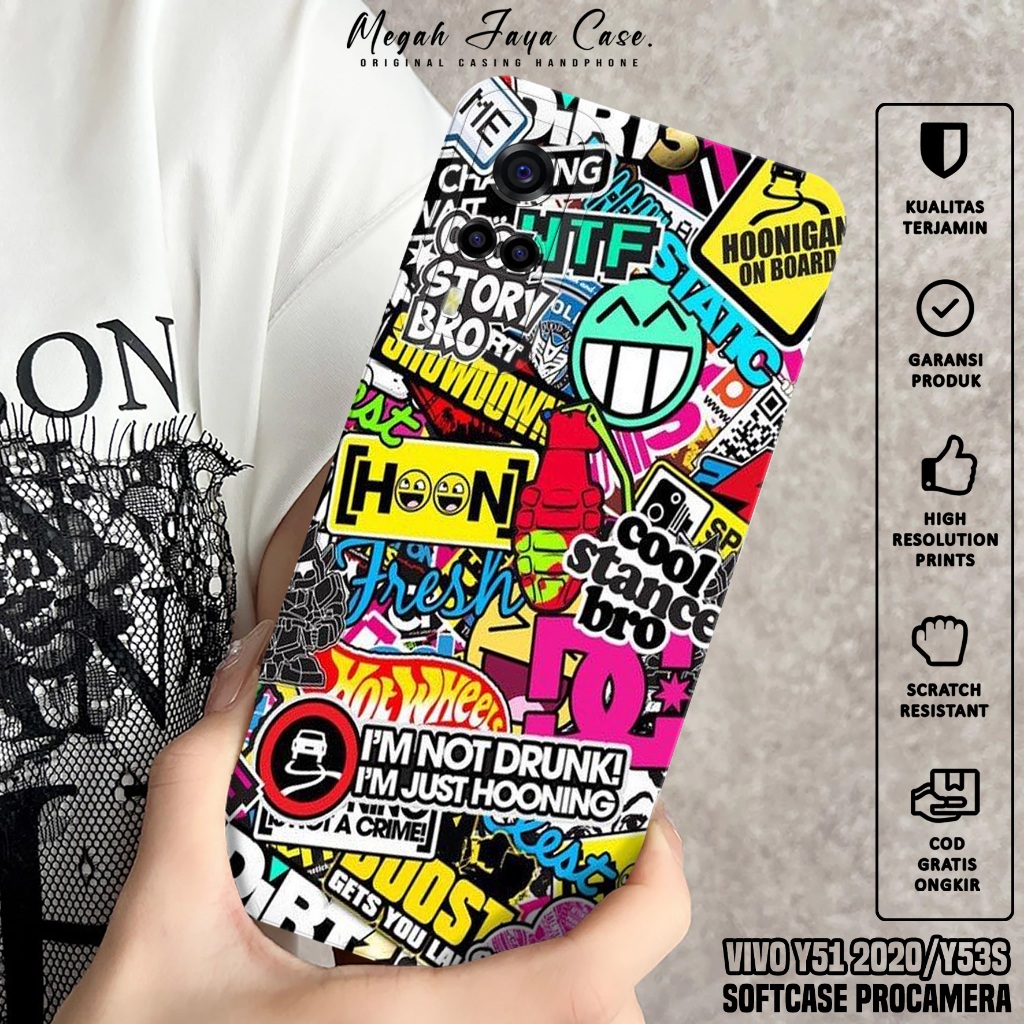 Case Hp VIVO Y51 2020 / VIVO Y53S - Softcase Hp VIVO Y53S / VIVO Y51 2020 Motif GRAFF - Casing Hp VI