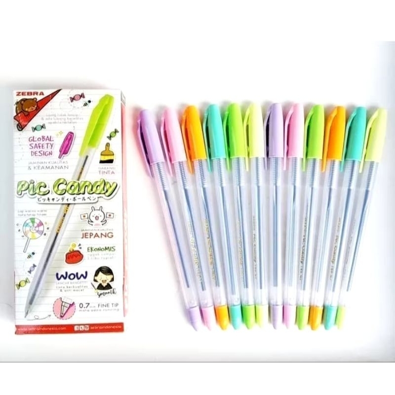 

Pulpen Zebra Satuan Pic Candy Fine 0.7 Color Black