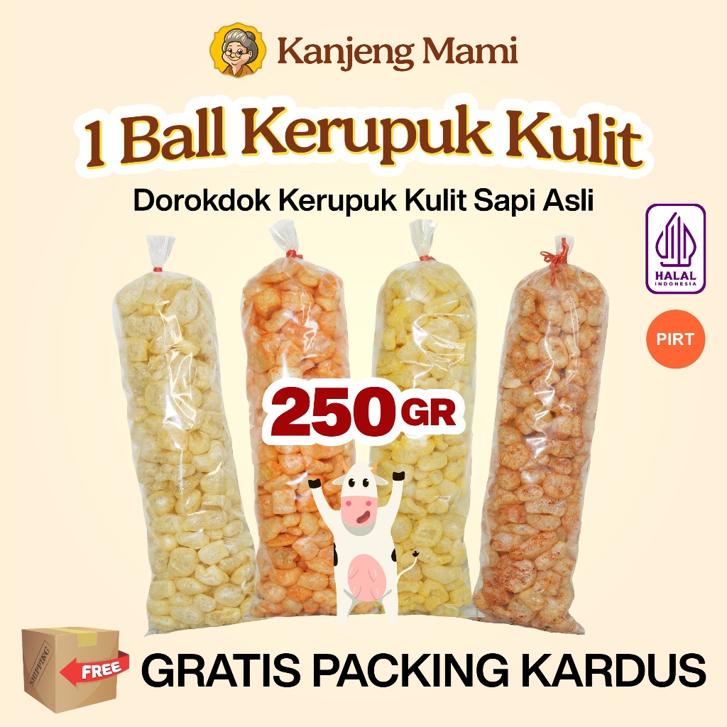 

DOROKDOK / KERUPUK KULIT / RAMBAK 250GR HALAL ANEKA RASA ORIGINAL GURIH RENYAH