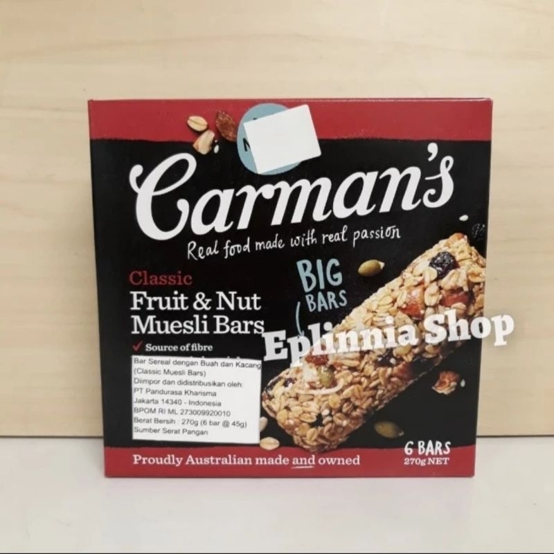 

Carman's Carmans Classic Fruit & Nut Muesli Bar 270 gr