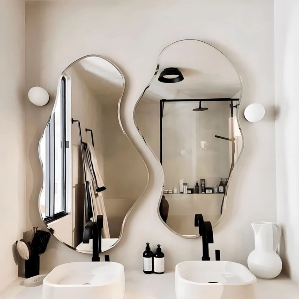 Kaca Cermin Bevel Dinding Aesthetic Esme Ruby NO FRAME Free Packing Kayu