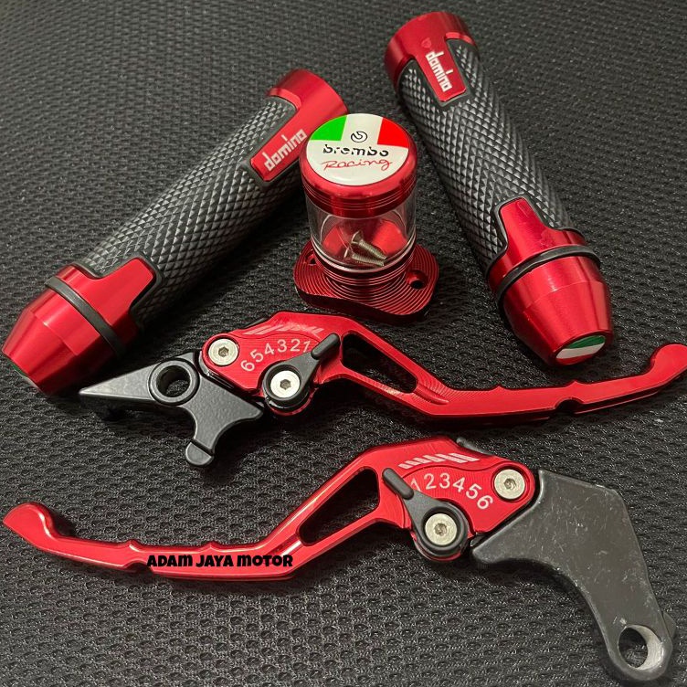 Obral Terbatas  Paket 3in1  Handgrip CNC model Rizoma  Handle rem CNC  Tutup tabung master rem CNC v