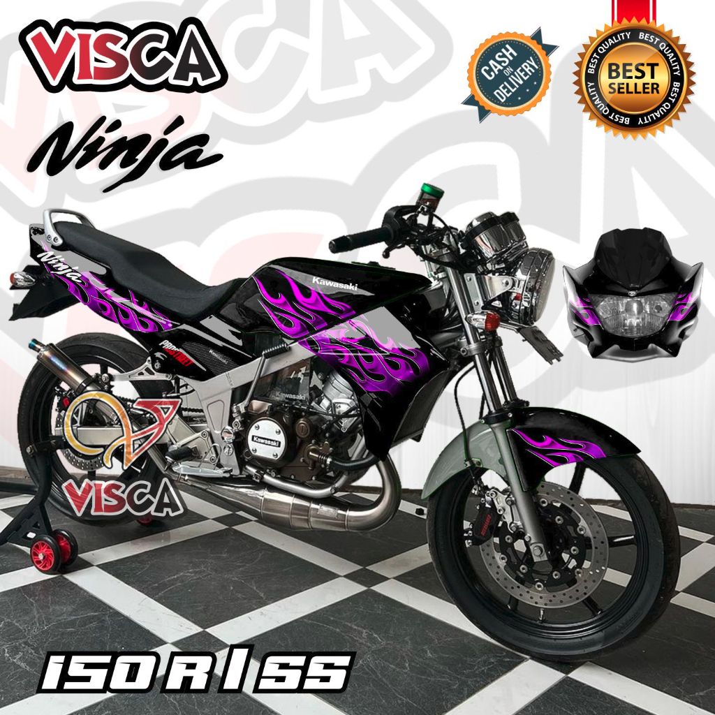 Decal Ninja R 150 SS Old Full Body Stiker Ninja 150 R Full Body Striping Ninja SS Old FLAME