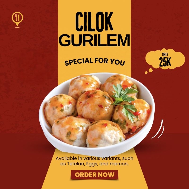 

Cilok Gurilem "Mix isi Telur, Tetelan, Mercon, mini".