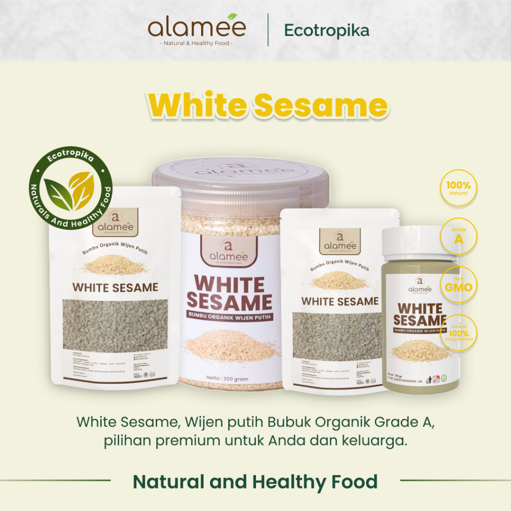 

Wijen Putih White Sesame Seed Bumbu Dapur Organik Masak Rempah Tanpa Campuran