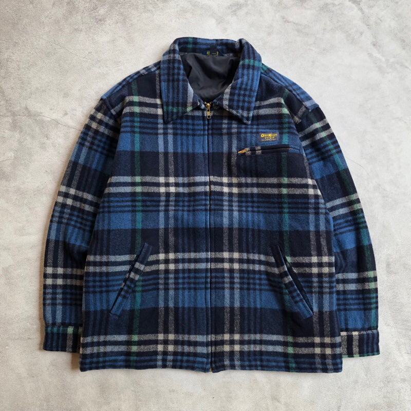 Vtg 90s oshkosh detroit jacket plaid wool