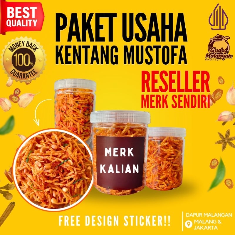 

PAKET USAHA RESELLER KENTANG MUSTOFA, PAKE STICKER MERK SENDIRI - FREE DESIGN, Minimal Order Hanya 5pcs