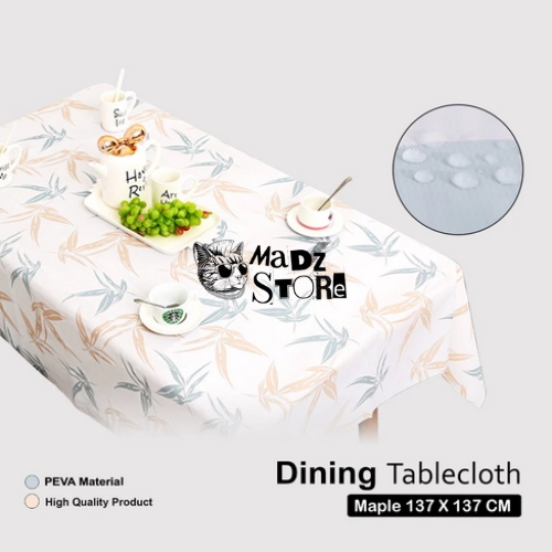 Taplak Meja Makan Alas Tatakan Penutup Pelindung Meja Makan Kain Taplak Motif Maple Estetik Tahan Ai
