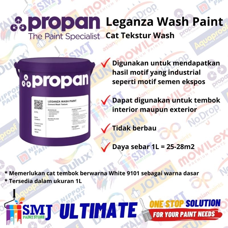 Cat Tembok Semen Exposed/Beton Exspos PROPAN LEGANZA WASH PAINT Set