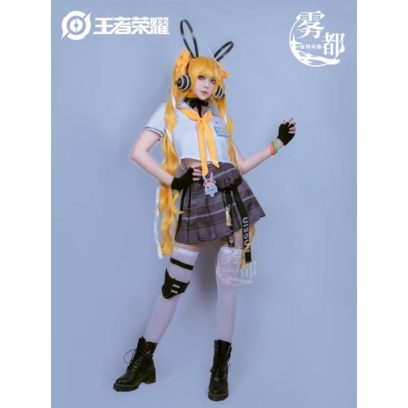 Fullset Costume Wig Angela Skin Manga Crossover Honor of Kings Cosplay