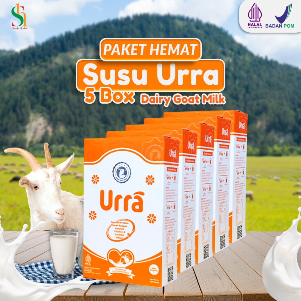 

Urra Susu Kambing Saanen Susu Penambah Berat Badan Anak dan Penambah Tinggi Badan anak - Paket 5 Box