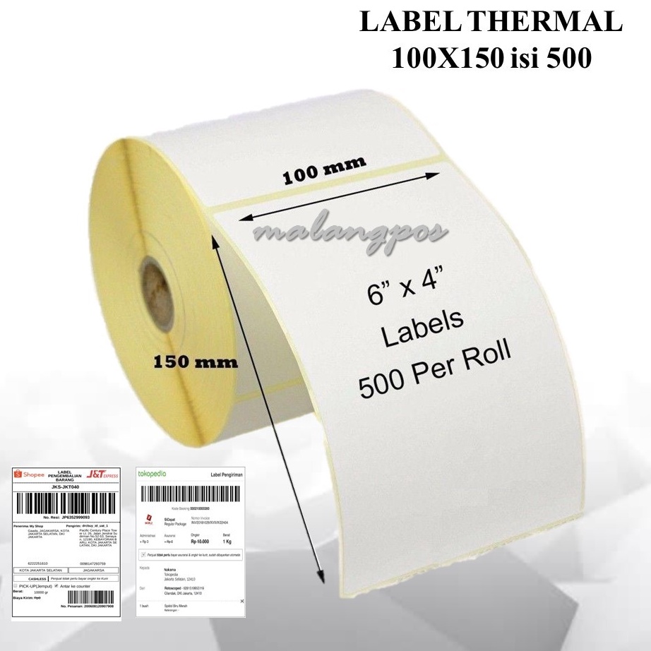 

KODE H49J Label Thermal 1x15 Kertas Sticker Label Stiker Resi Shopee Olshop A6 Printer Xprinter Isi 5 Pcs