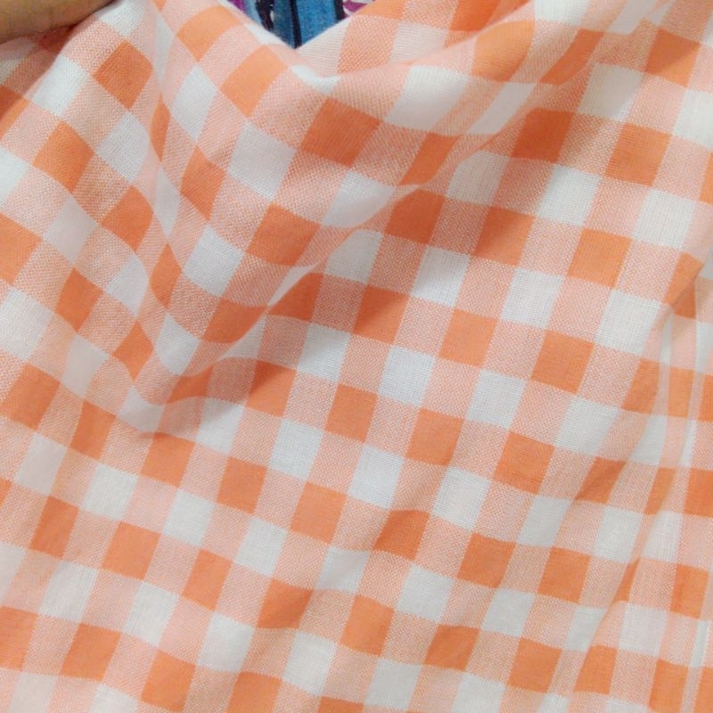 kain katun paris Motif kotak kecil - kain katun Paris premium - kain katun paris meteran - kain katu