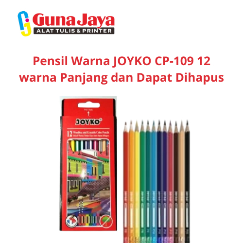 

Pensil Warna JOYKO CP-109 12 warna Panjang dan Dapat Dihapus