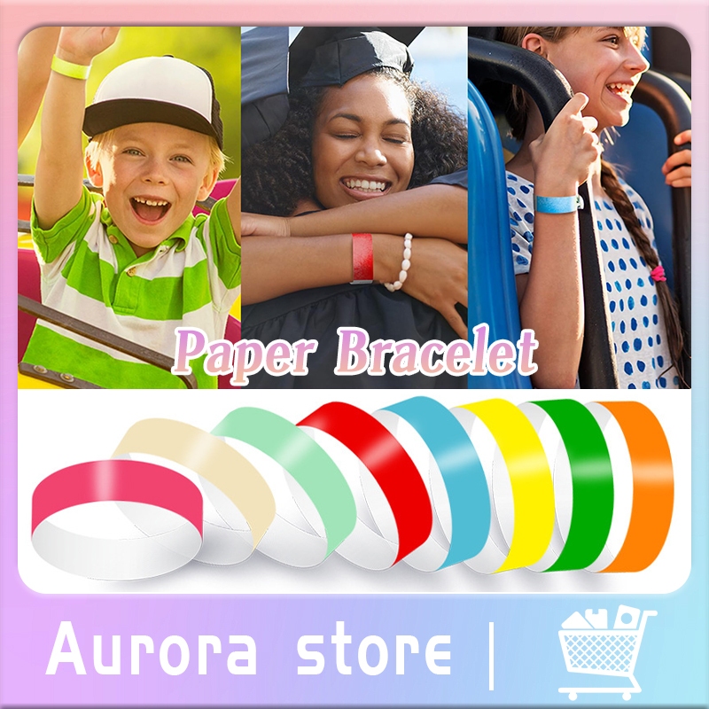 100pcs Gelang Tiket Event Gelang Tiket Anti Air PVC Gelang Wahana Gelang Tiket Lanyard