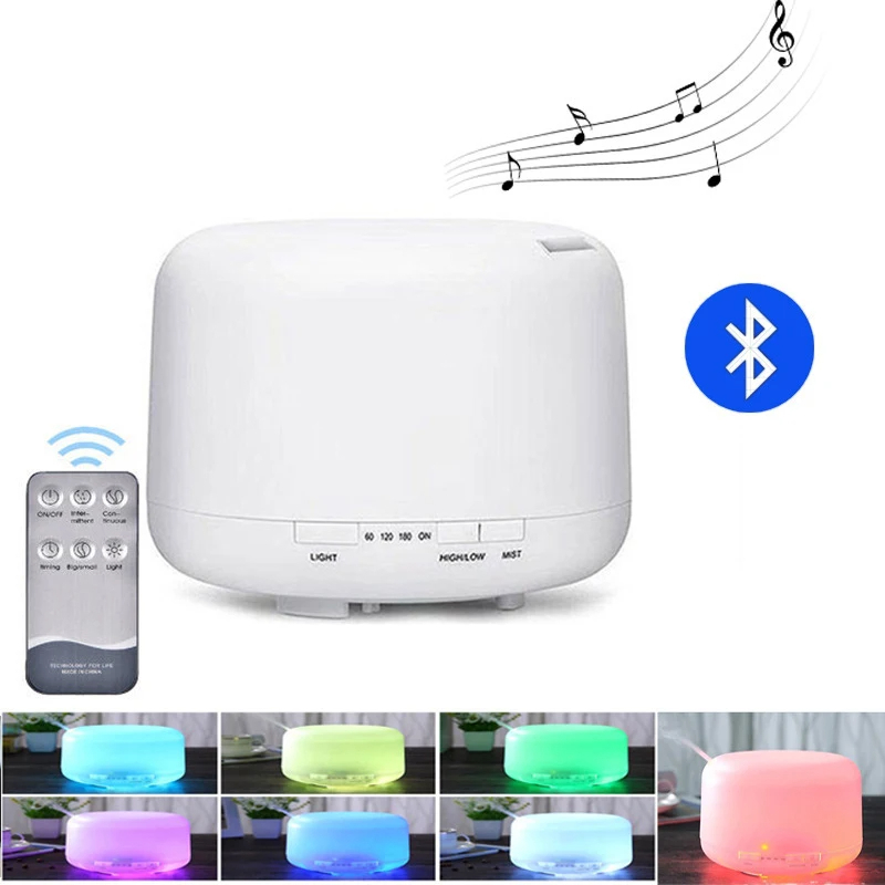 Humidifier Aroma Diffuser Speaker Bluetooth 7 Color LED 500ml