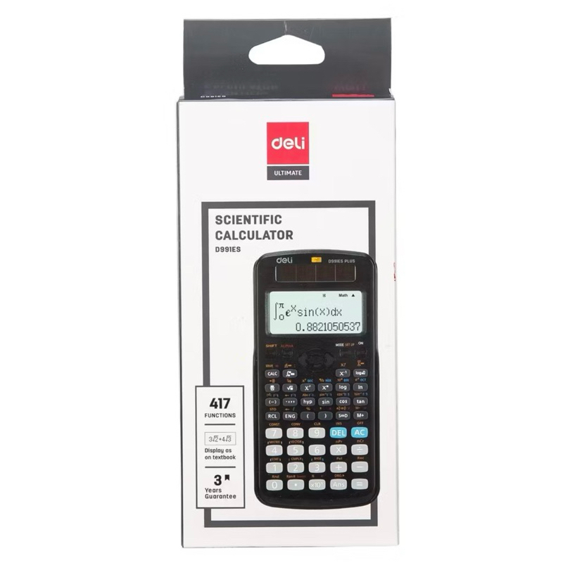 

Deli Kalkulator Saintifik Scientific Calculator 417 Function 170 80 20mm 500g ED991ES