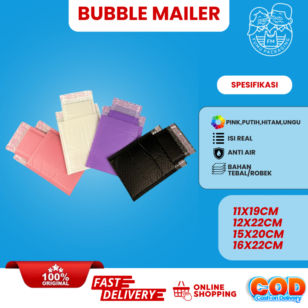 

Bubble Mailer / Bubble Bag / Amplop Bubble 11x19cm 12x22cm 15x20cm 16x22cm
