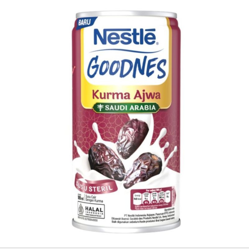 

Nestle Goodnes Kurma Ajwa Arab Saudi Susu Steril Cair 189 ml