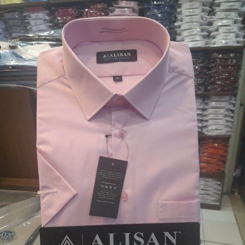 Alisan Kemeja Lengan Pendek Polos Lilac