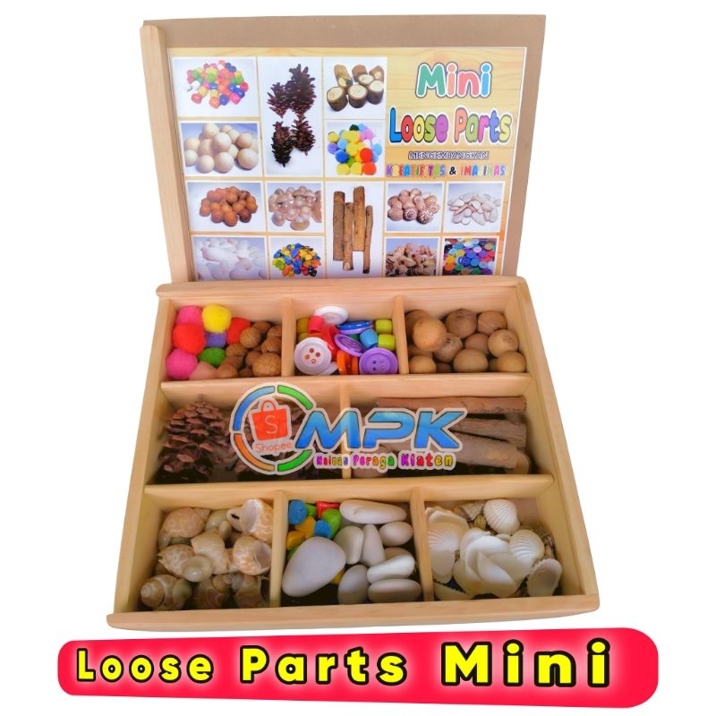MAINAN EDUKASI LOOSE PARTS MINI LOOSE PARTS KURIKULUM MERDEKA LOOSE PARTS ISI 14 MACAM LOOSE PARTS M