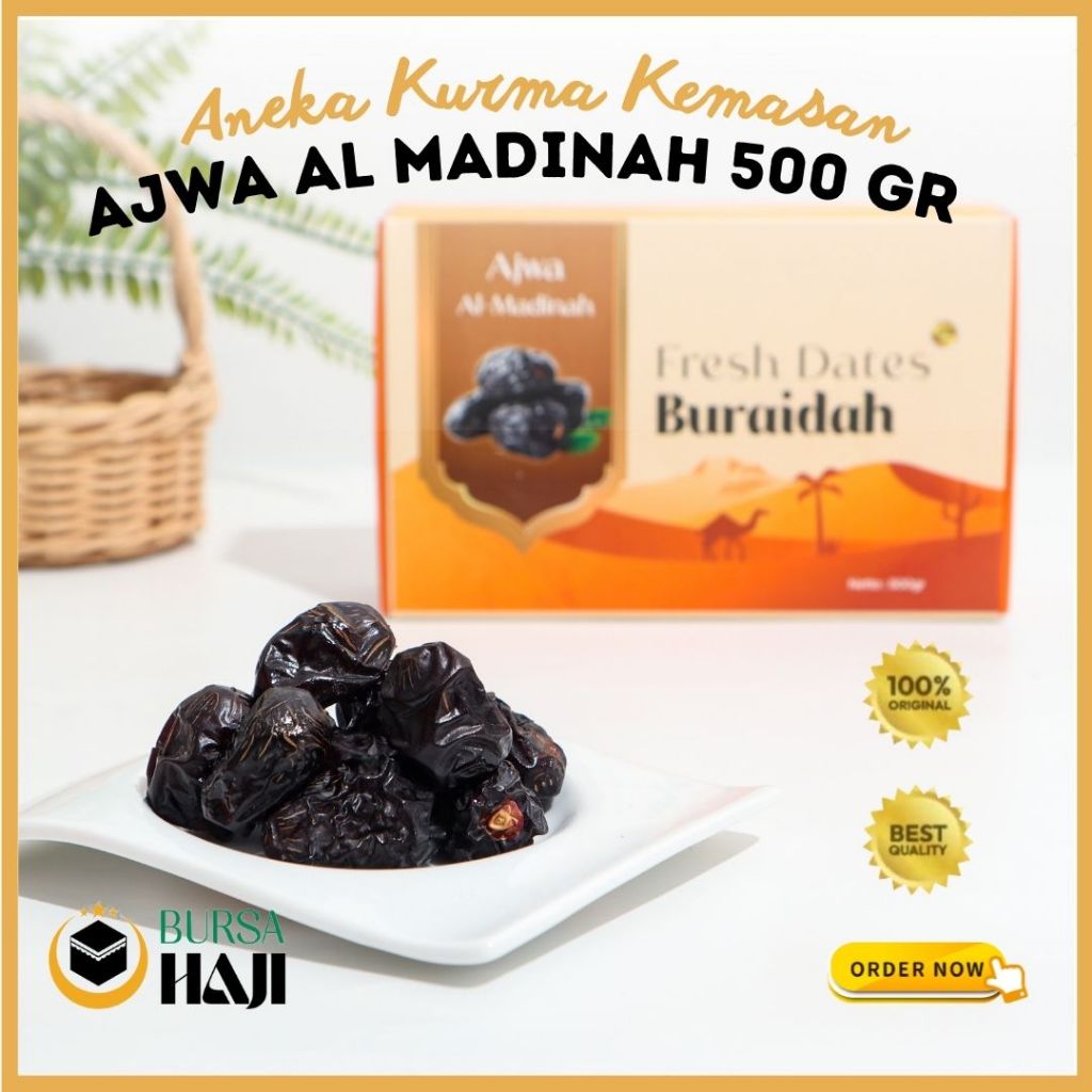 

Kurma Korma Ajwa Nabi Segar Buraidah Asli Madinah 500 Gram