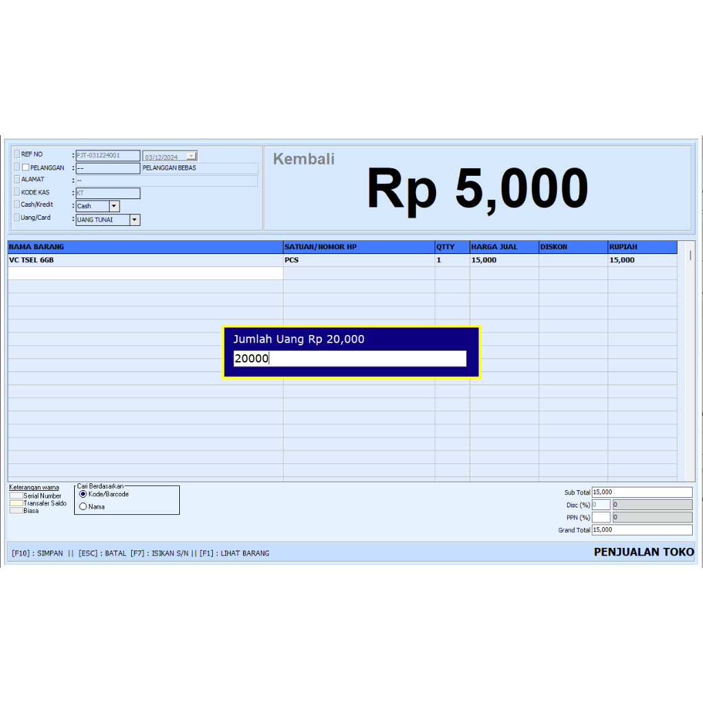 Software Counter Handphone (SID Phone Pro Silver Edition)