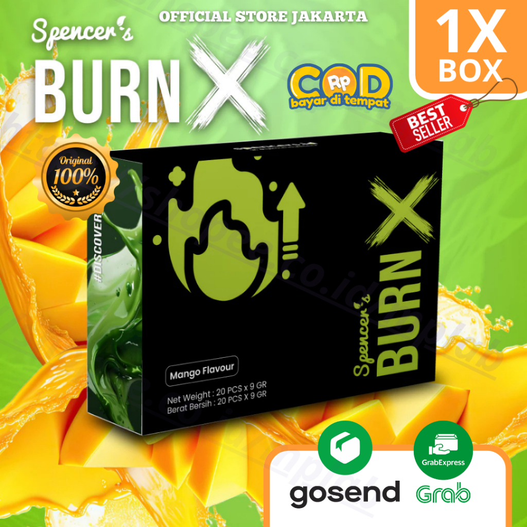 

[FREE 1 GIFT] Spencer Burn X Minuman Bakar Kalori untuk Diet Cepat BPOM dan Halal 1 Box (20 Sachet) Rasa Mangga Mango