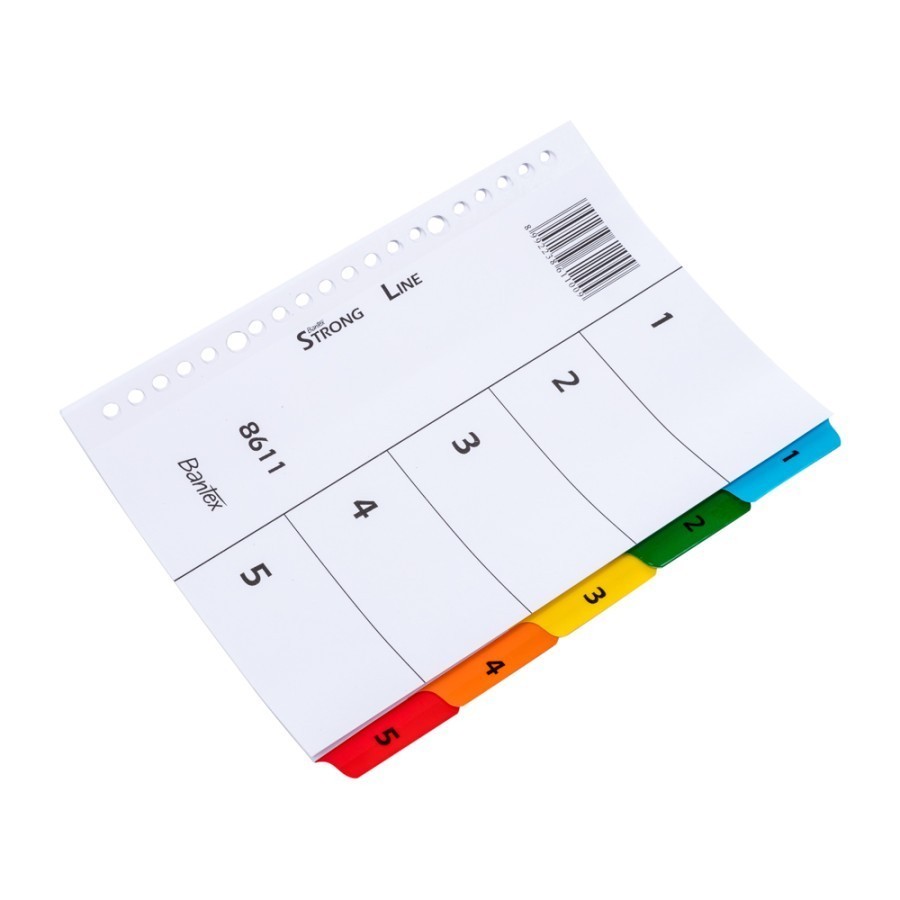 

Bantex Strongline Indexes A5 5 Pages (1-5 index) 20 holes #8611 00