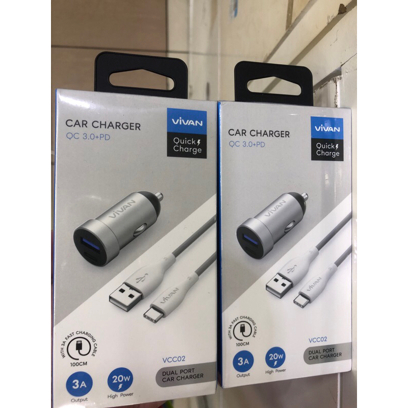 charger mobil Vivan Car Charger QC 3.0+PD