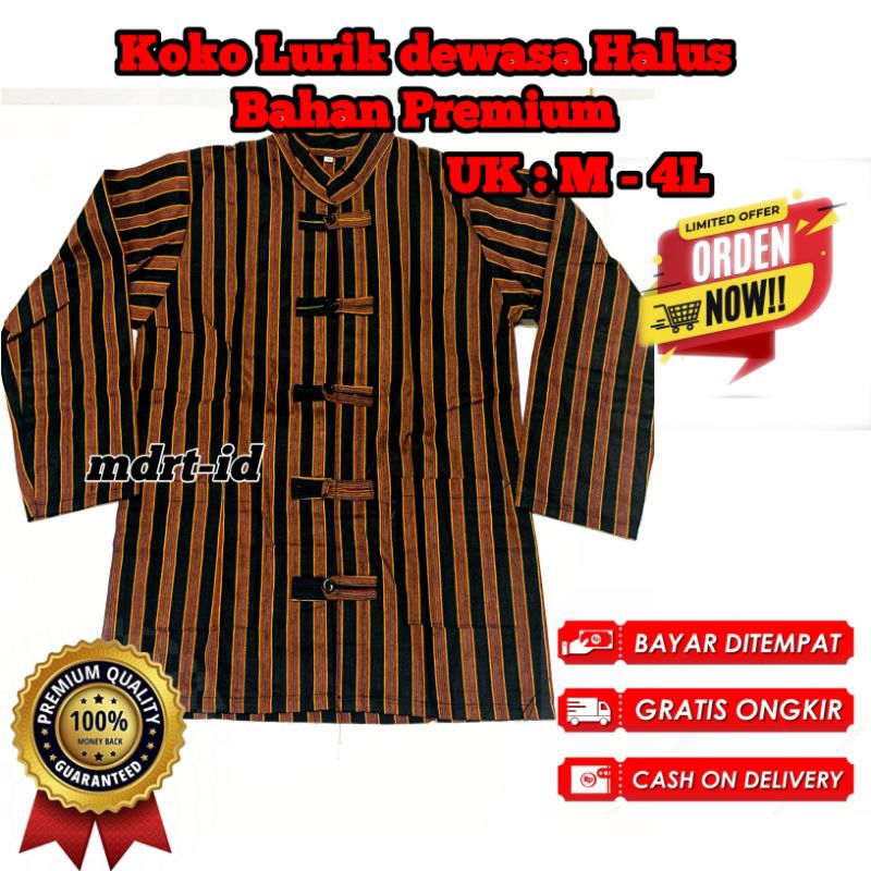 Koko lurik Shanghai alusan baju Koko lurik dewasa