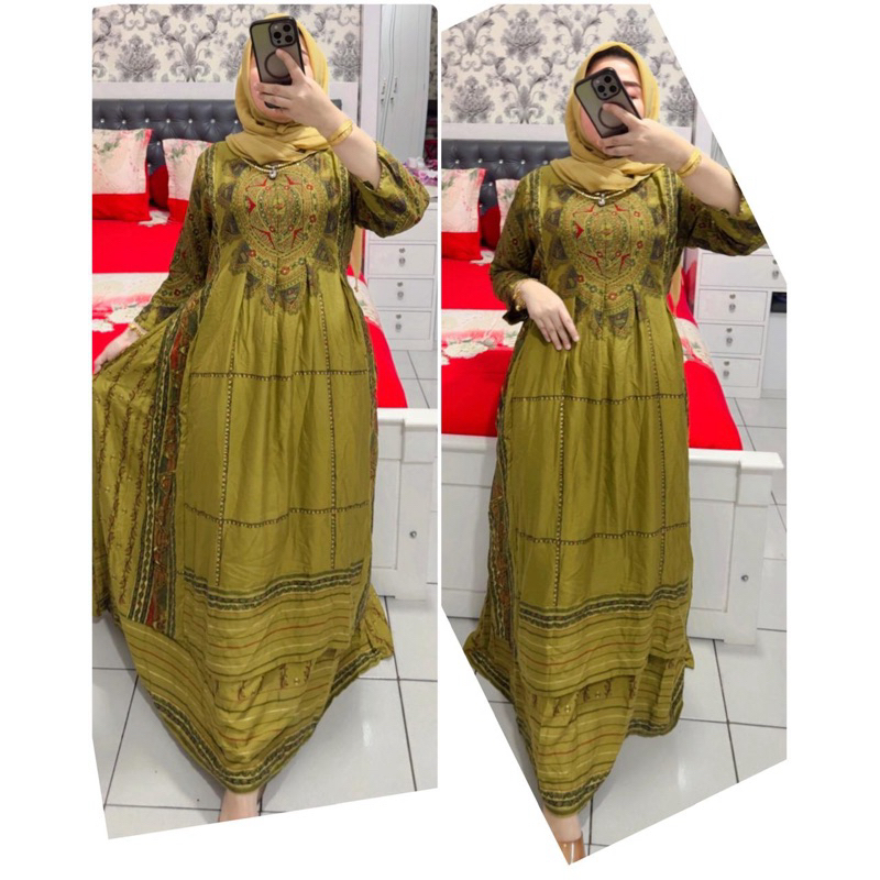 Gamis Hindi Lidah Zakira  mewah terbaru terlaris india terviral
