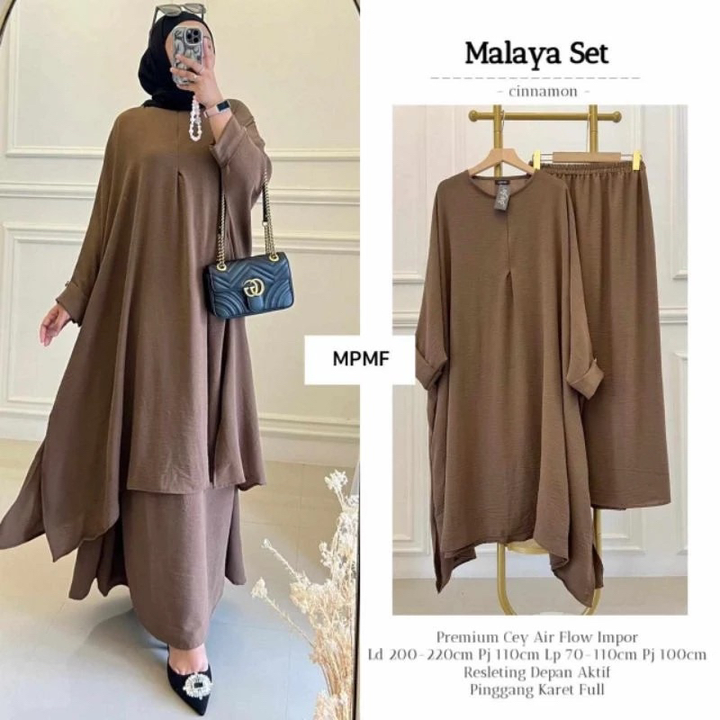 Haliza Set Rok Abaya Malayu Jumbo Set Melayu Viral Crinkle Airplow Size Jumbo