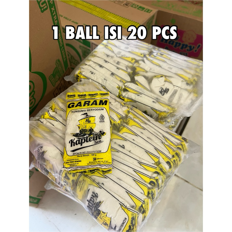

(1 BALL ISI 20 PCS) GARAM KAPTEIN 100gr/GARAM KUNING/GARAM BERYODIUM 100gr Ecer/Grosir