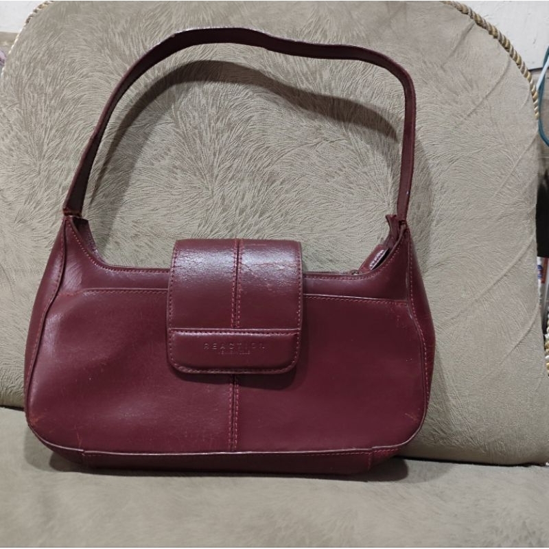Tas Bahu maroon koleksi Vintage kulit KW premium Jadul T:39cm