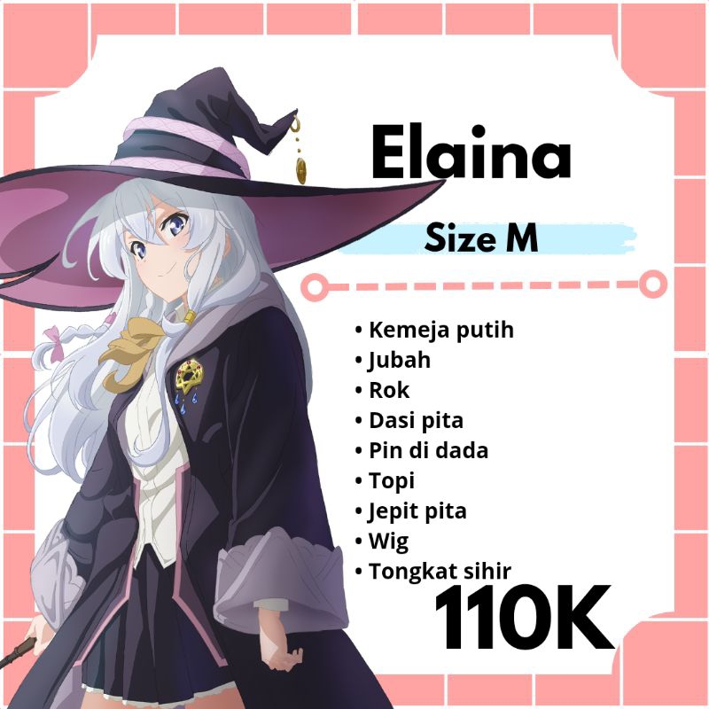 Rental kostum cosplay elaina majo no tabi tabi Malang Jawa timur