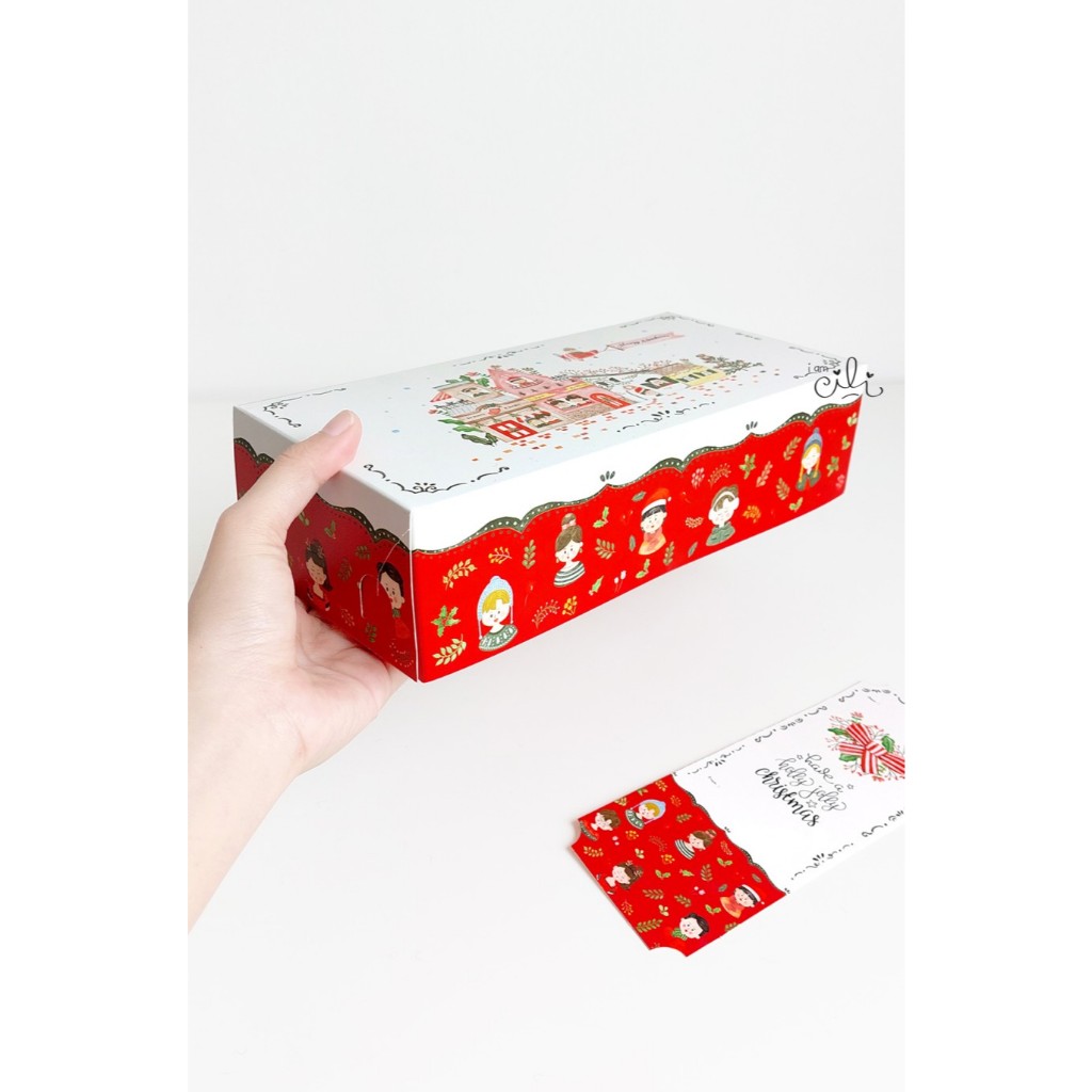 

(BOX 25 x 12.5 x 6.5 cm NATAL ) box bolu kue bogul merry christmas (isi 10)